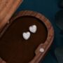 White Opal Heart Stud Earrings In Sterling Silver, thumbnail 3 of 11