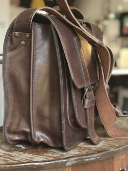 Brown Leather Satchel By cutme | notonthehighstreet.com