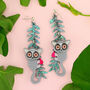 Bushbaby And Leaves Statement Earrings, thumbnail 1 of 5