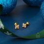 Tiny Opal Hydrangea Flower Stud Earrings, thumbnail 9 of 12