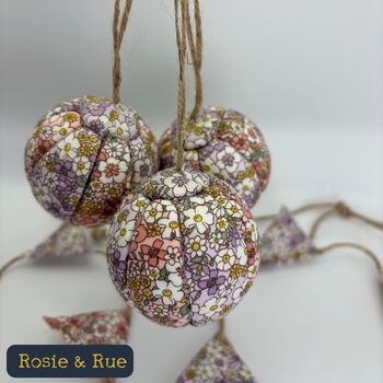Handmade Fabric Christmas Baubles, 3 of 5