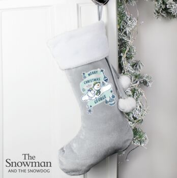 Personalised The Snowman Silver Stocking, 2 of 3