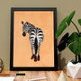 Custom Personalised Zebra Wearing Heels Art Print, thumbnail 9 of 12