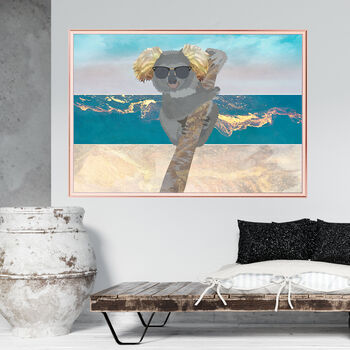 Custom Summer Print Koala Chilling On Beach Scene, 3 of 6