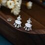 Sterling Silver Little Robot Stud Earrings, thumbnail 1 of 12