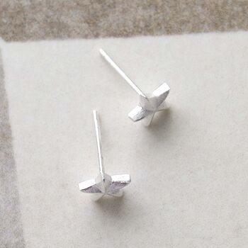 Sterling Silver Solid Star Stud Earrings, 4 of 9