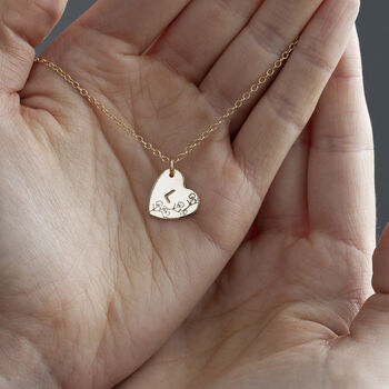 Gold Plated Heart Necklace With Initials, 2 of 4