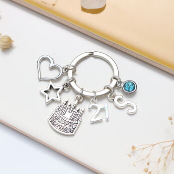 Personalised Milestone Birthday Keyring, 18th, 21st, 30th, 40th, 50th, 60th, 70th, 4 of 11