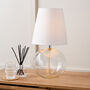 Clear Glass And White Shade Table Lamp, thumbnail 1 of 10