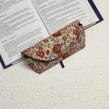 Liberty Soft Glasses Case With Magnetic Closure Red Orange Floral, 2 of 11