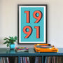 1991 Personalised Year Typography Print, thumbnail 12 of 12