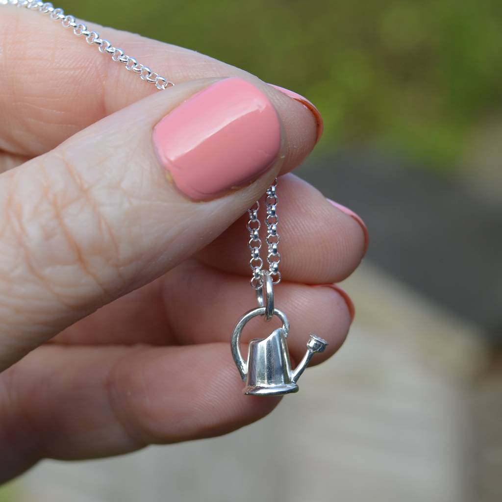 Silver Watering Can Necklace By Lily Charmed