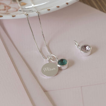 Personalised Sterling Silver 925 Birthstone Necklace, 4 of 11
