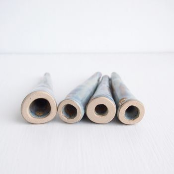 Handmade Blue/Brown Ceramic Ring Holder Cone, 7 of 7