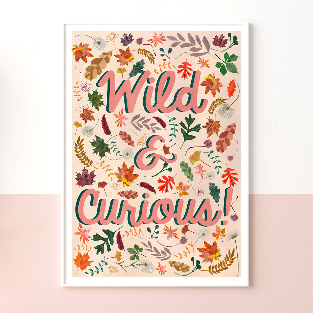 Wild And Curious Pink Woodland Nursery Wall Art, 1 of 8