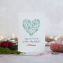 Holly Heart 1st Married Christmas Card, thumbnail 1 of 5
