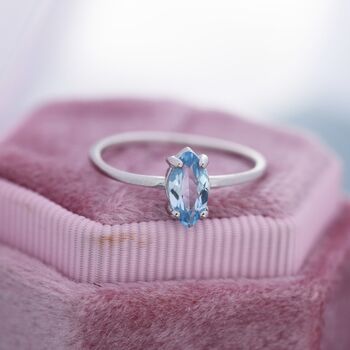 Genuine Sky Blue Topaz Ring In Sterling Silver, 7 of 12