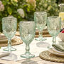 Set Of Four Laurier Green Wine Goblets, thumbnail 3 of 6