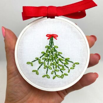 Diy Christmas Mistletoe Decoration/Embroidery Kit, 10 of 11