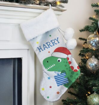Personalised Dinosaur Christmas Stocking, 2 of 4