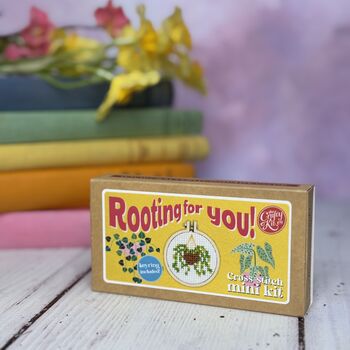 Rooting For You! Mini Matchbox Cross Stitch Kit, 5 of 6