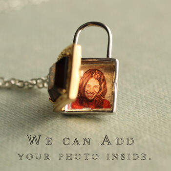 Jewel Padlock Personalised Locket Necklace, 4 of 9