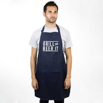 'Grill And Beer It' Bbq Men's Apron, 6 of 7
