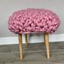 'Hermia' Handwoven Wool Footstool With Oak Legs, thumbnail 7 of 10