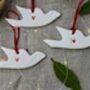 Two White Ceramic Dove Decorations, thumbnail 1 of 9