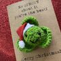 Sprout Funny Crochet Christmas Card Handmade, thumbnail 5 of 6