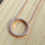 Large Circle Necklace Rose Or Gold Plated 925 Silver, thumbnail 5 of 9
