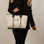 Personalised Monogram Canvas Bag In Cream And Black, thumbnail 1 of 5