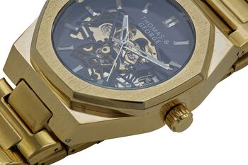 Mens Watch Automatic Skeleton Watch London Gold Edition, 4 of 8