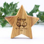 Personalised First Christmas Wood Star With Nine Images, thumbnail 1 of 6