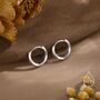 Sterling Silver Irregular Shaped Minimalist Huggie Hoop Earrings, thumbnail 2 of 11