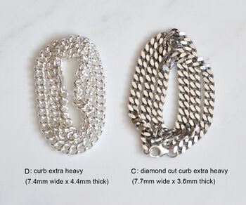 Solid Silver Chains , Trace Chain Curb Chain Rope Chain, 4 of 9