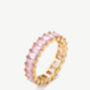 Women's Thick Stacking Ring With Pink Stones, thumbnail 2 of 3