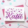 Personalised Birthday Butterfly Name Card, thumbnail 1 of 3