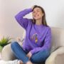 Floral Initial Embroidered Sweatshirt In Lavender, thumbnail 4 of 4