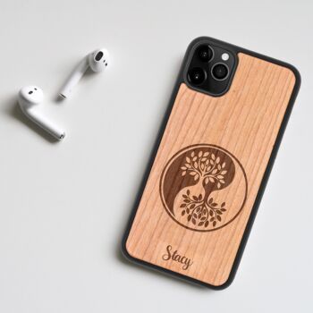 Ying Yang Tree Wooden Case iPhone Samsung Google, 5 of 6
