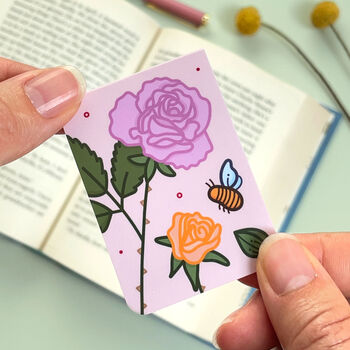 June Magnetic Birth Flower Bookmark Rose, 5 of 7
