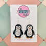 Penguin Christmas Glitter Resin Earrings, thumbnail 1 of 4