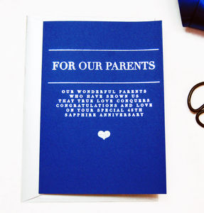 Personalised 45th Shire Wedding Anniversary Card By Made With Personalised 45th Shire Wedding Anniversary Card By Made With Love Designs Ltd Notonthehighstreet