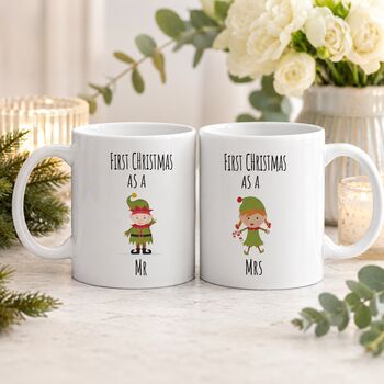 First Christmas Mr And Mrs Elf Mug Set, 4 of 7