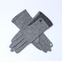 Merino Wool Touch Screen Gloves With Herringbone Cuff, thumbnail 9 of 12