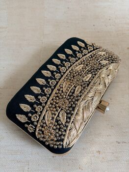 Heavily Embroidered Green Clutch Bag, 6 of 11