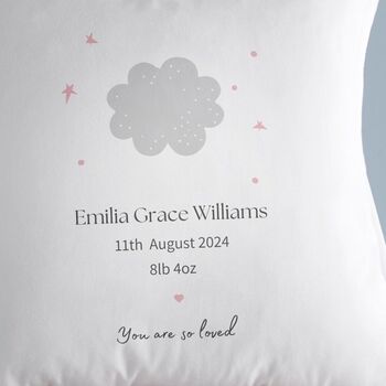 Personalised Baby Cloud Cushion, 3 of 4