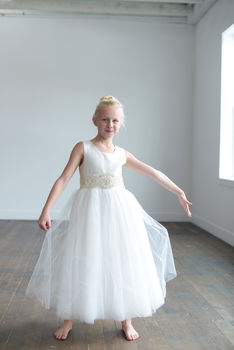 A Pure Silk Or Satin Flower Girl Dress, 3 of 4