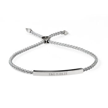 Personalised Silver Plated Identity Rope Bracelet, 4 of 5