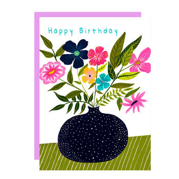 Florals Vase Birthday Card, 2 of 4